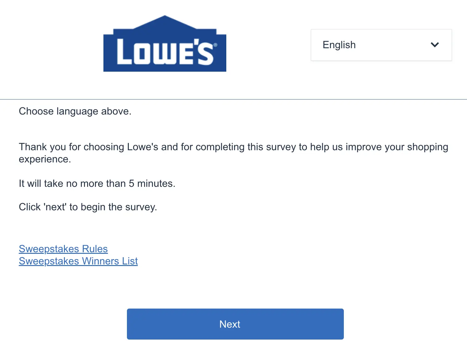 Lowe’s Customer Survey guide and $500 sweepstakes